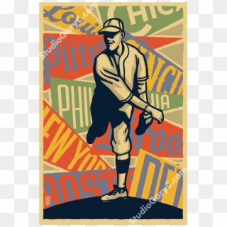Art Deco Baseball Pitcher Poster - Art Deco Baseball, HD Png Download