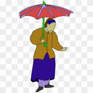 Vector Graphics, - Clipart Of Mother Carrying Umbrella With Child, HD Png Download