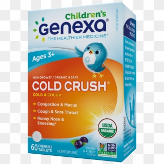 Children's Cold Crush Homeopathic Tablets, Organic - Genexa Cold Crush, HD Png Download