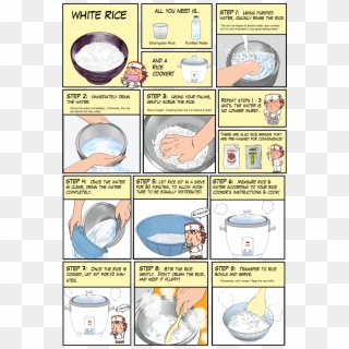 White Rice - Cook Rice Step By Step, HD Png Download