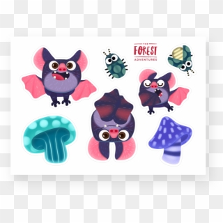 Bat Sticker - Cartoon, HD Png Download