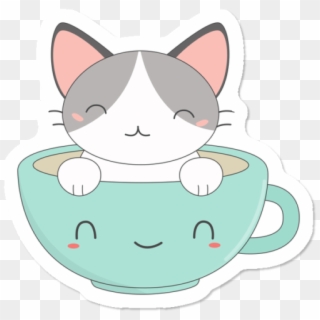 Kawaii Cute Coffee Cat - Dog Chibi, HD Png Download