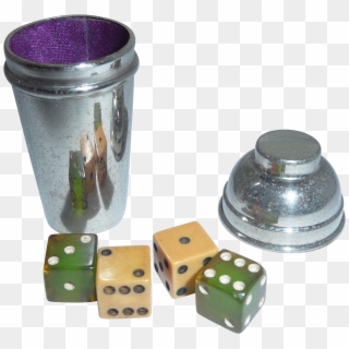 Tiny Chrome Cocktail Shaker With Bakelite Dice Made - Dice Game, HD Png Download