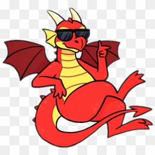 #dragon #red #cool #chill #sunglasses #cartoon - Cool Dragon With Sunglasses, HD Png Download