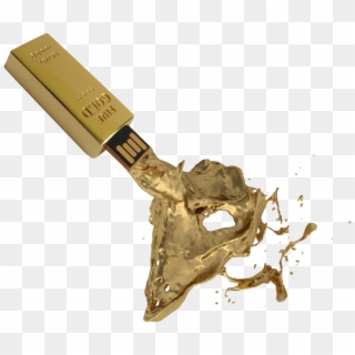 Gold Gold Usb Liquid Gold Your Data Is Gold Transparent - Illustration, HD Png Download