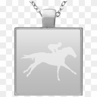 Horse Racing Un4684 Square Necklace - Necklace, HD Png Download