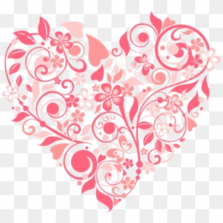 Floral Heart Patern - Flower Heart Transparent Background, HD Png Download
