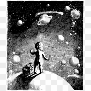 Universe Outer Space Black And White Galaxy - Bebe En El Universo, HD Png Download