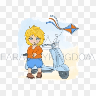 Boy Kite Children Holiday Cartoon Vector Illustration - Cartoon, HD Png Download