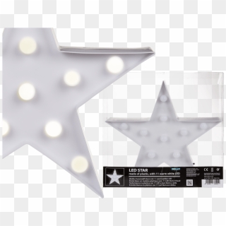 Estrella Blanca En Plástico Con 11 Led Blancas/cálidas - Light-emitting Diode, HD Png Download