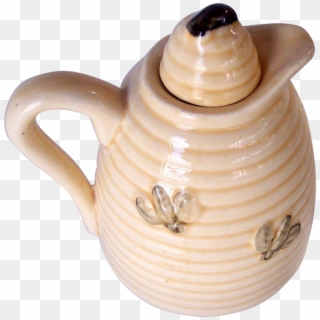 Vintage Honey Pot Beehive Pattern With Bees Glazed - Teapot, HD Png Download