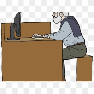 India Clipart Former - Man On A Computer, HD Png Download