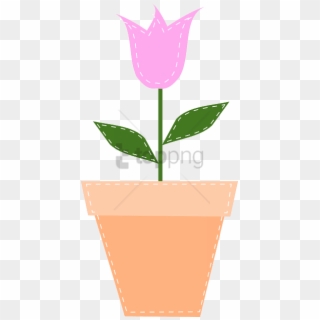 Free Png Tulip March, Flower, Pink, Spring, Gift, Pot, - Flower In Pot Illustration Png, Transparent Png