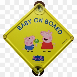 Sunshine Yellow Peppa Baby On Board Car Sign - Cartoon, HD Png Download