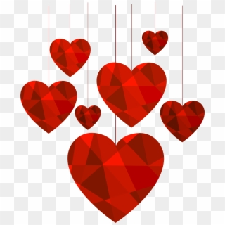 Hanging Hearts Transparent Clip Art Image, HD Png Download