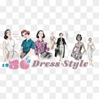 1950s Dress Style - Vintage Clothing, HD Png Download