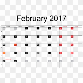 Month Of February Calendar - Many Days In January 2018, HD Png Download