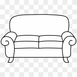 Couch Clipart A Green Couch Clipart Image - Couch Clipart Black And White, HD Png Download