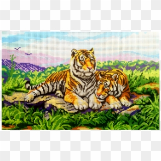 Pareja De Tigres - Tigres En Punto De Cruz, HD Png Download