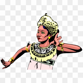 Vector Illustration Of Indonesian Woman Performs Traditional - Indonesian Traditional Dance Png, Transparent Png