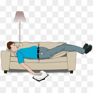 Cartoon Sleep Snoring Person - Sleeping On Small Couch, HD Png Download
