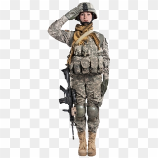 Femalesoldier Sticker - Female Soldier Soldier Salute Stock, HD Png Download