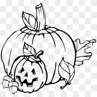 Pumpkin Jack O Lantern Haloween Carved Pumpkin - Pumpkins Clipart Black And White, HD Png Download