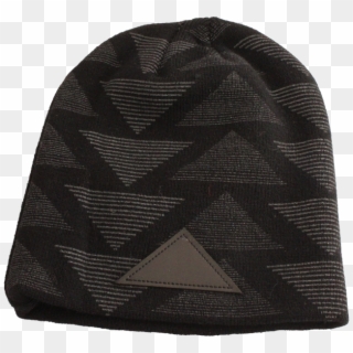 Premium Knit Beanie With Gray Triangle Pattern - Beanie, HD Png Download