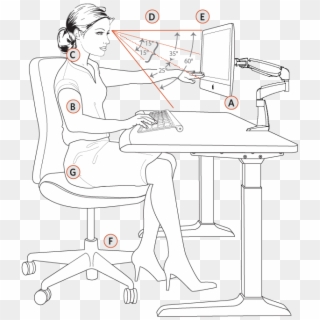 Good Sitting Posture How To Video - Illustration, HD Png Download