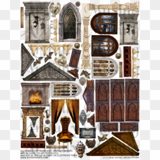 Mini Haunted Houses, New Mini Collage Sheets And Creepy - Sample Of Architecture Collage, HD Png Download