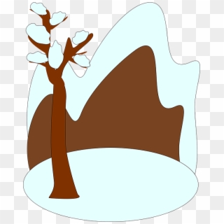 Mountain Tree Winter Snow Cold Nature Frost - Clip Art Tree With Snow, HD Png Download