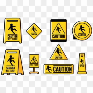 Vector Sign Caution Wet Foor - Traffic Sign, HD Png Download