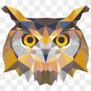 Vinilo Decorativo Búho Poligonal Color - Low Polygon Owl, HD Png Download
