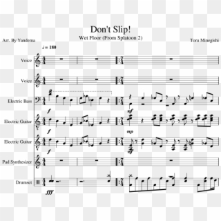 Wet Floor- Don't Slip Sheet Music For Voice, Bass, - Florentiner March Score Pdf, HD Png Download