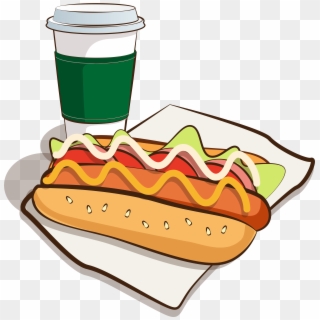 Hot Dog Café Comida Dibujos Animados Png E Imagen Vectorial, Transparent Png