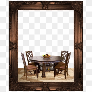 Mesa, Piso, Marco, Comedor, Instantánea, Vignette - Round Table With Chairs, HD Png Download