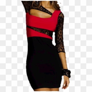 Hot Sexy Dress - Red And Black Cocktail Dress, HD Png Download