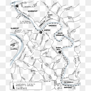Picture Black And White Library Youghiogheny River - Map, HD Png Download