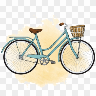 City Bicycle Watercolor Painting Vintage Clothing - Guidão Alto De Bicicleta, HD Png Download