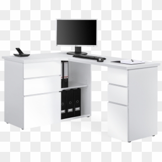 White Corner Desk Uk , Png Download - White Modern Corner Desk, Transparent Png