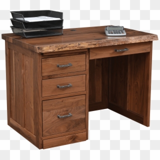 42 Mission Flat Top Desk W/ Live Edges - Table, HD Png Download