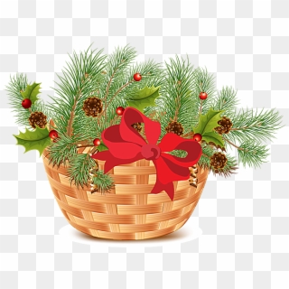 Greenery Clip Art Photo - Christmas Gift Baskets Png, Transparent Png