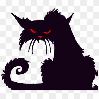 Creepy Clipart Public Domain - Creepy Black Cat Clipart, HD Png Download
