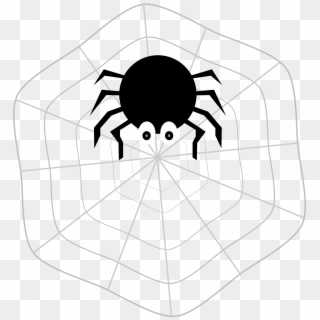 Spider Web Clipart Spider On Web - Spider On Web Clipart, HD Png Download