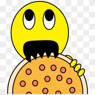 Pizza Thrusted Into Smiley's Mouth - Smiley Face Cartoon, HD Png Download