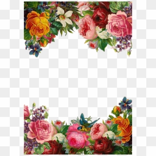 Flower, Rose, Frame, Collection, Vintage, Composition - Beautiful Flower Border, HD Png Download