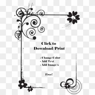 Award Certificate Border - Flower Black And White Border Designs, HD Png Download