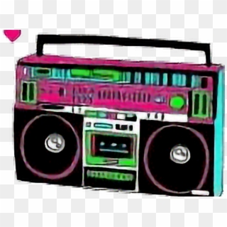 Neon Clipart 80's Boombox - Retro Boombox Png, Transparent Png