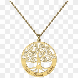 Yellow Gold Tree Of Life Pendant - Tree Life Necklace Gold, HD Png Download