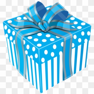 Cute Blue Gift Box Transparent Png Clip Art Image Gift - Blue Gift Box Png, Png Download